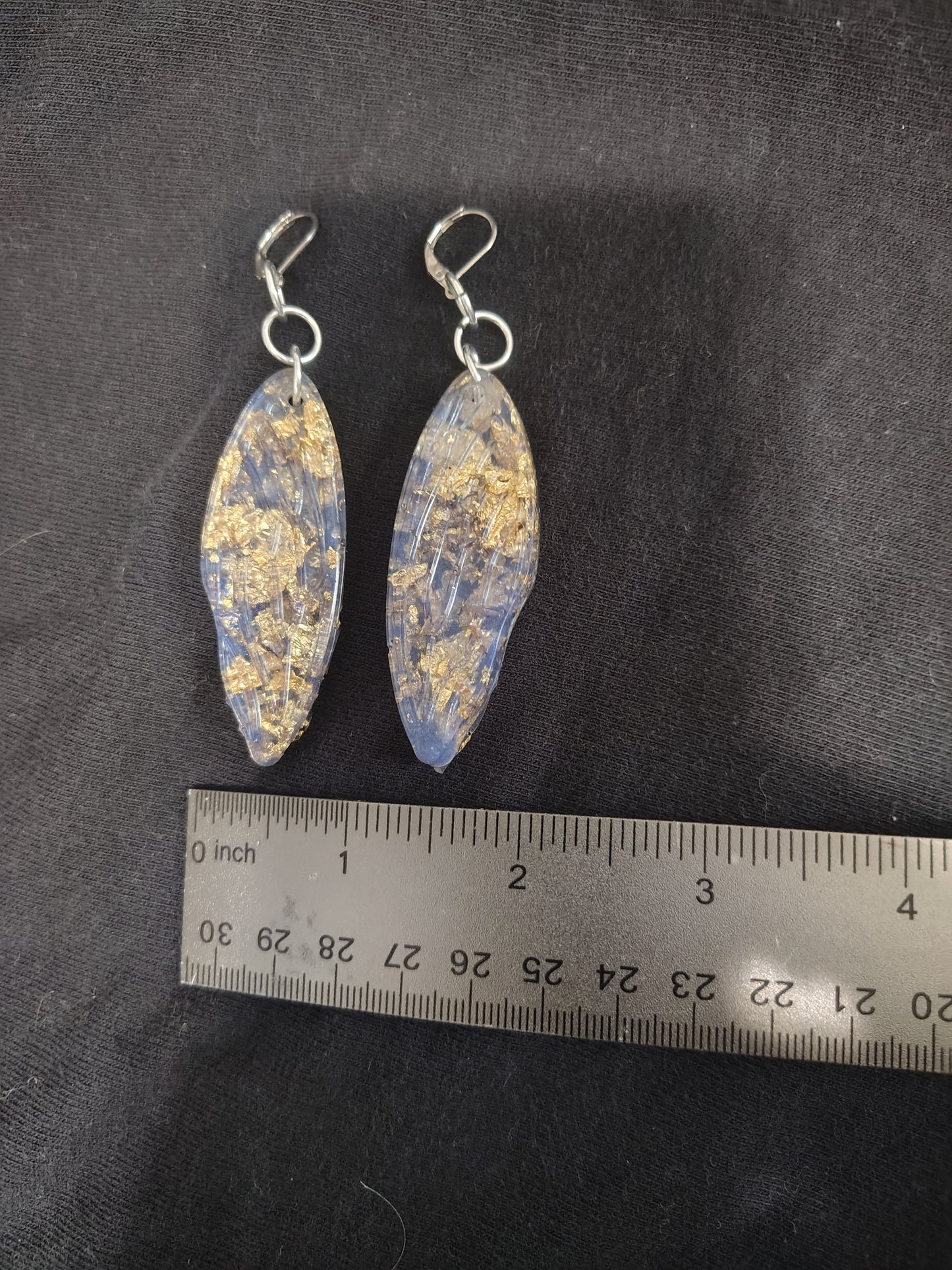 Butterfly wing narrow earrings