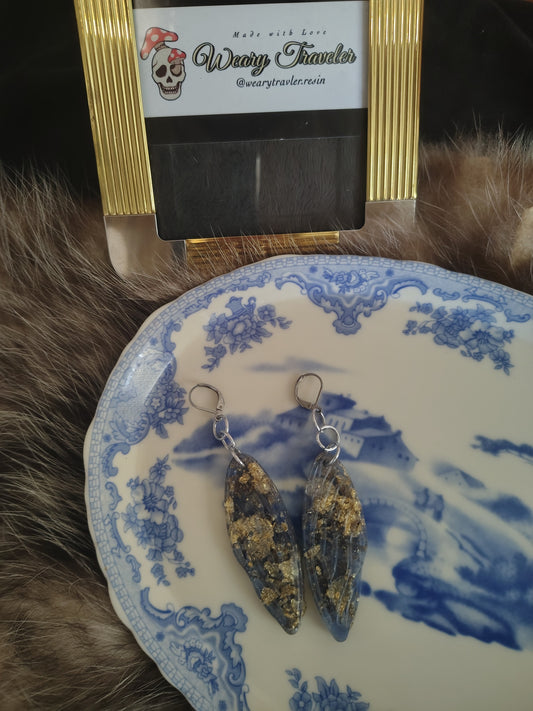 Butterfly wing narrow earrings